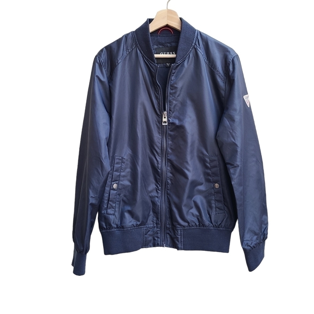 Guess Men's Light-weight Varsity Style Bomber Jacket, Size Small